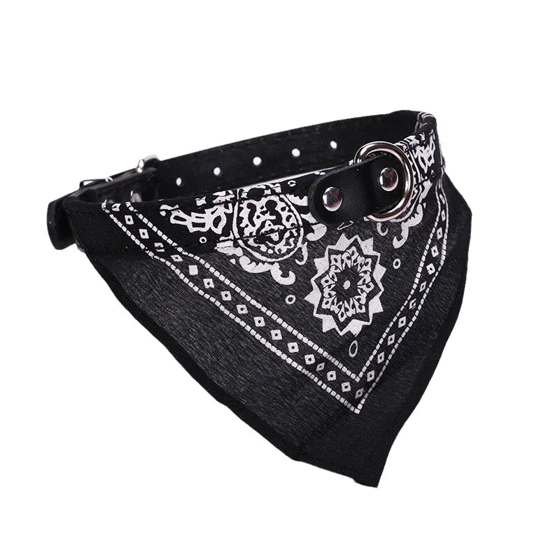 PU Cat Dog Collar with Scarf for Small Medium Dogs Chihuahua Corgi Puppy Adjustable Collars Pet Supplies Accesorios Para Perros